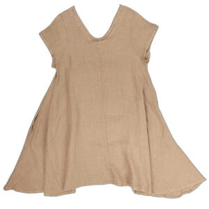 MEO MELI 100% Linen Tunic Dress Lagenlook Coastal Beachy Boho Minimal Resort